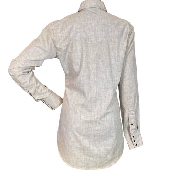 VTG Sears Western Shirt Pearl Snap Flower Chainstitch 70s Cowboy Rodeo S #204B - Picture 6 of 7